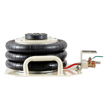 Air Jack, 3 Ton/6600 lbs Triple Bag Air Jack, Air Bag Jack Lift up to 450 mm, 3-5S Quick Lifting Pneumatic Jack, with Side Handle for Cars, Garage, Repair (Beige)