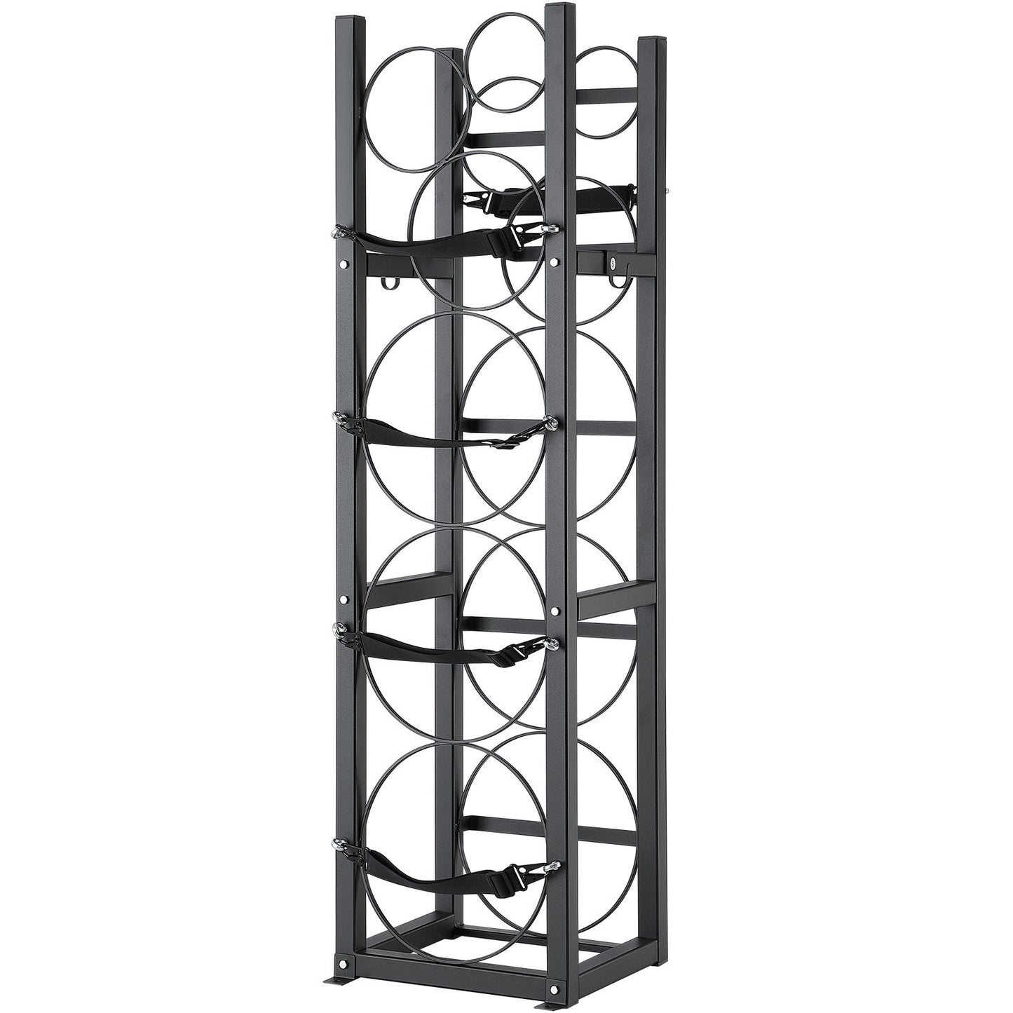 Kylmedelstankställ, med 3 x 30 lbs och andra 3 små flasktankar, cylindertankställ 12,79x12,99x47,12 tum, kylmedelscylinderställ och hållare för freon, gaser, syre, kväve