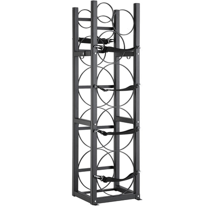 Kylmedelstankställ, med 3 x 30 lbs och andra 3 små flasktankar, cylindertankställ 12,79x12,99x47,12 tum, kylmedelscylinderställ och hållare för freon, gaser, syre, kväve