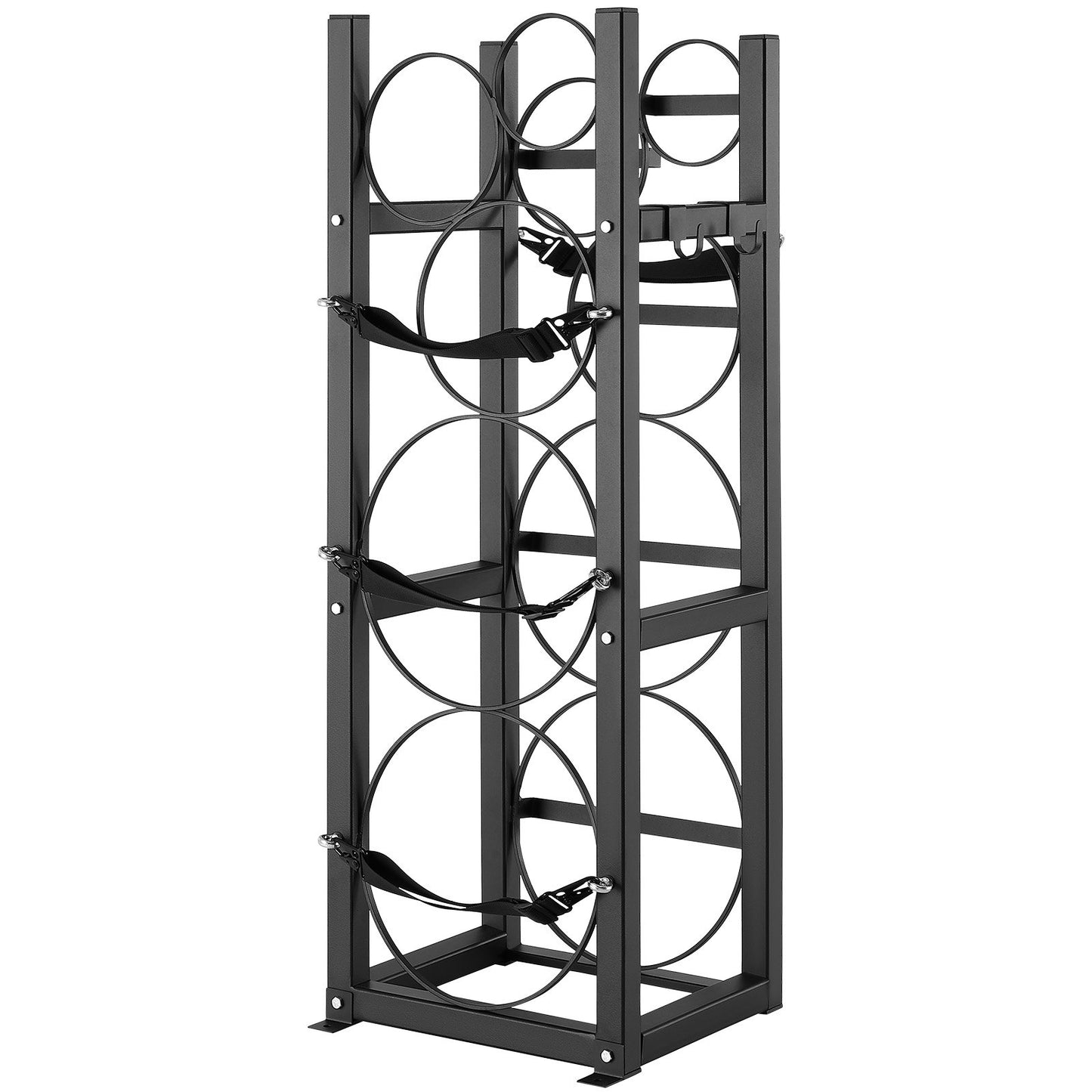 Kältemitteltankgestell, mit 2 x 30lbs und weiteren 3 kleinen Flaschentanks, Flaschentankgestell 12,79x12,99x47,12 Zoll, Kältemittelflaschengestell und -halter für Freon, Gase, Sauerstoff, Stickstoff