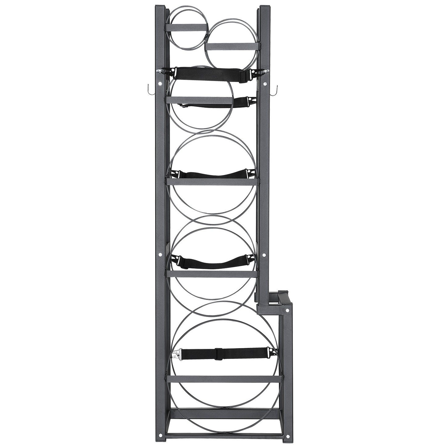Kylmedelstankställ, med 1 x 50 lb, 2 x 30 lb och andra 3 små flasktankar, cylindertankställ 15,55x12,99x49,8 tum, kylmedelscylinderställ och hållare för freon, gaser, syre, kväve