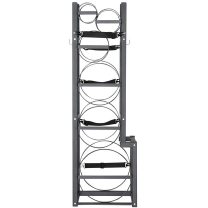 Kylmedelstankställ, med 1 x 50 lb, 2 x 30 lb och andra 3 små flasktankar, cylindertankställ 15,55x12,99x49,8 tum, kylmedelscylinderställ och hållare för freon, gaser, syre, kväve