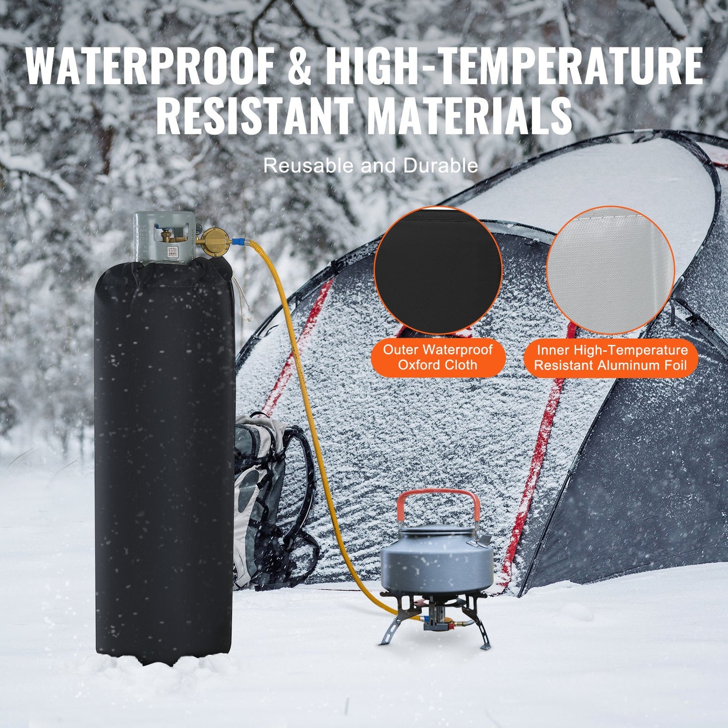 Isolerat bandstil gascylindervärmare för 100 lbs gastankar 280W 90 ℉