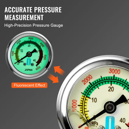 3-stage hand stirrup pump with high quality 301 stainless steel, stirrup pump 4500 psi (0-30 MPa), PCP air gun rifle, pcp pump with pressure measurement range: 0-5800 psi (0-40 MPa)