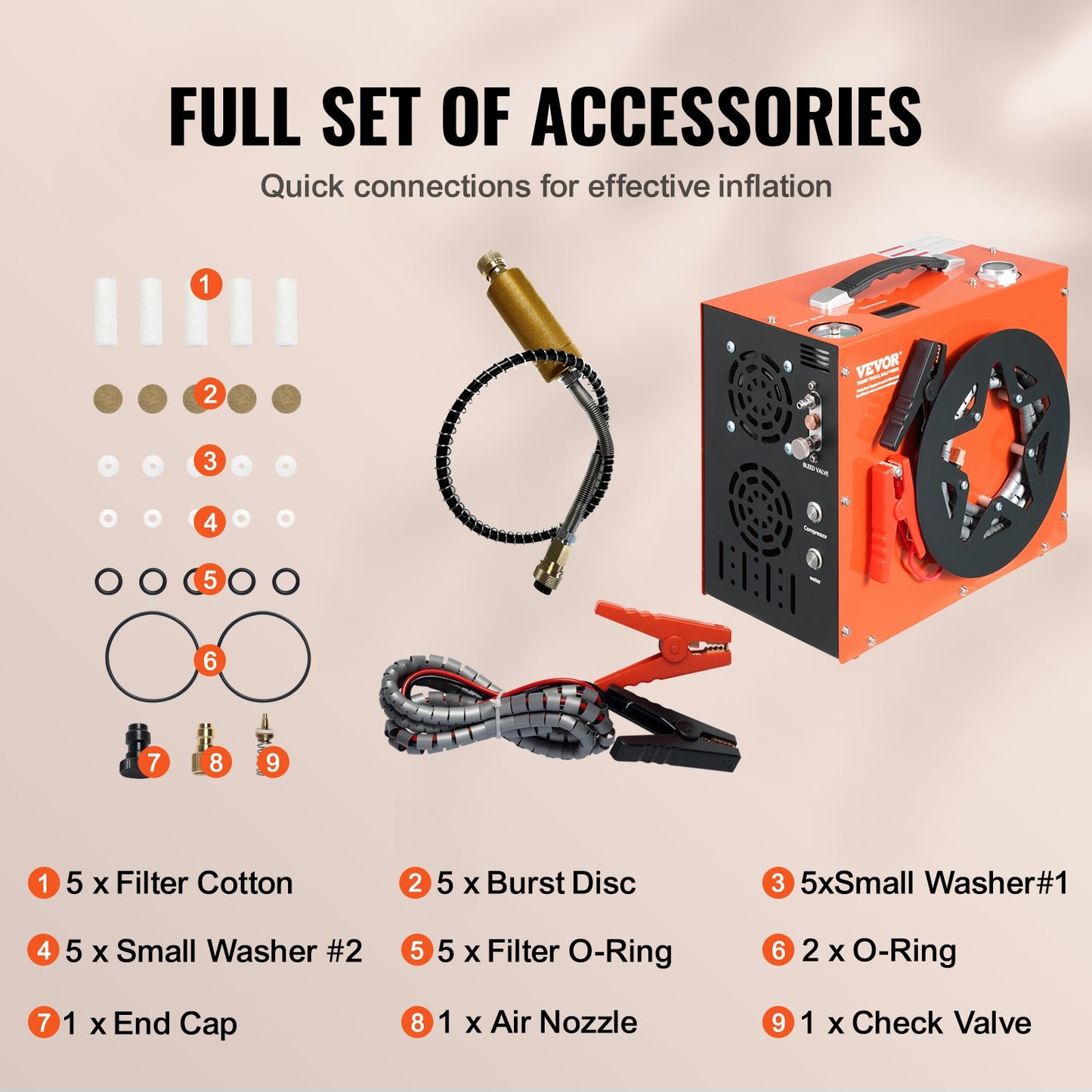 PCP Air Compressor, 4500PSI/30Mpa Portable PCP Air Gun Compressor - Built-in Water and Fan Cooling System, Auto-Stop | DC12V/AC230V Paintball Tank Compressor for Air Rifle, Diving Cylinder