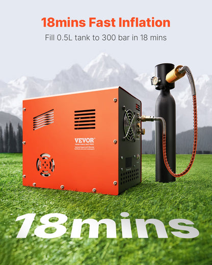 PCP Air Compressor 4500PSI Auto-Stop Airgun Kompressor Inbyggd omvandlare