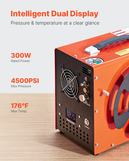 PCP Air Compressor 4500PSI Auto-Stop Airgun Kompressor Inbyggd omvandlare