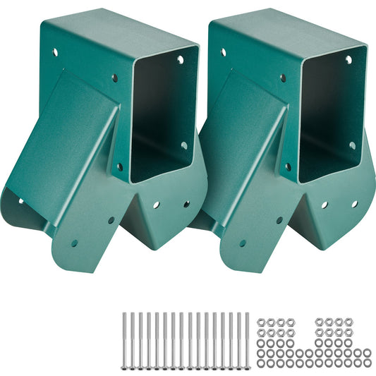 A-Frame mellangungsatsfästen, kraftigt gungsats i kolstål med monteringsverktyg, DIY gungsats för gungsats för 101,6x101,6 mm ben & 101,6x152,4 mm balk, grön 2 st.