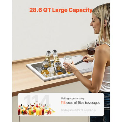 27,1L Drop-in-islåda Iskylare Islåda Rostfritt Stål 455x305x385mm |  EU