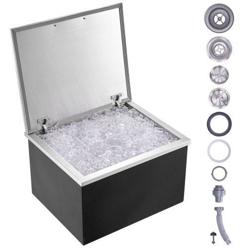 68 x 43 x 43 cm i kylbox i rostfritt stål med lock |  EU