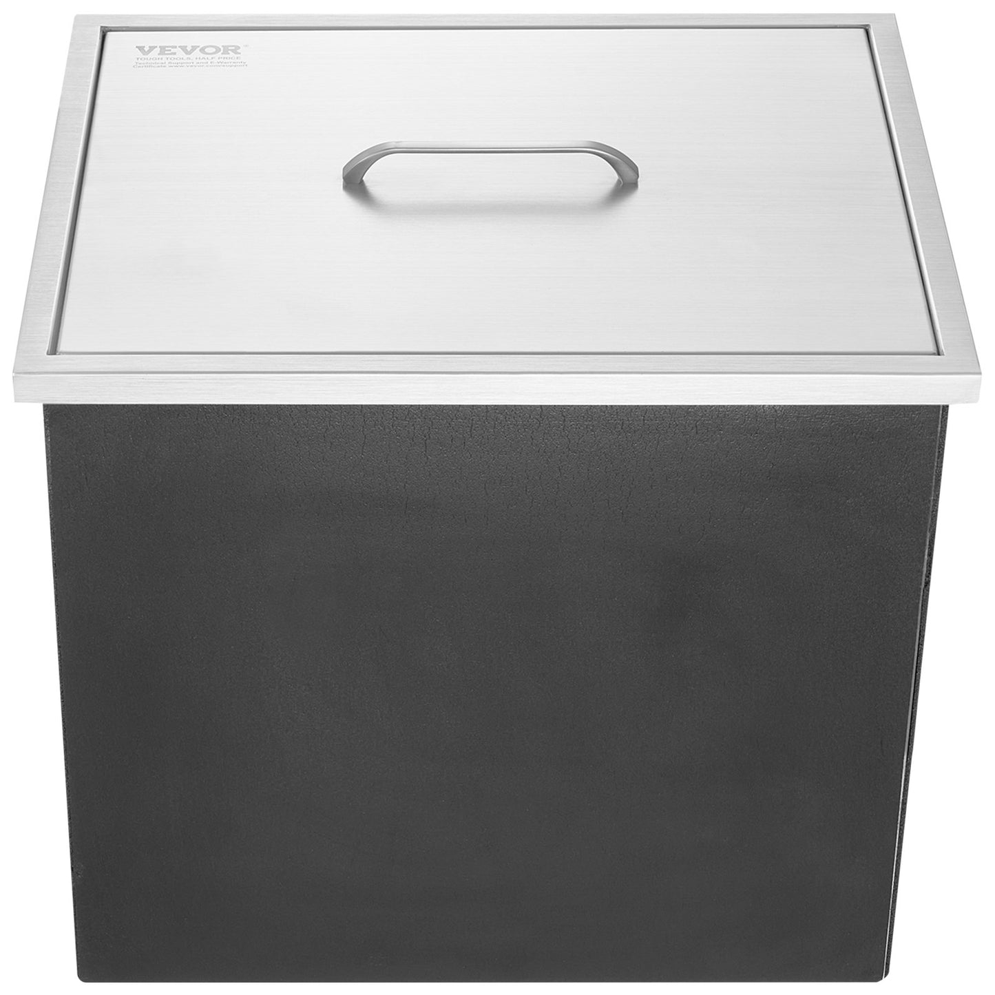 Einbau-Eisbox, 50,8 cm L x 35,6 cm B x 30,5 cm H, Edelstahl-Eiskühler, gewerblicher Eisbehälter mit Deckel, 40 qt Eisbar für die Outdoor-Küche, Abflussrohr und Ablassschraube im Lieferumfang enthalten, für kaltes Weinbier