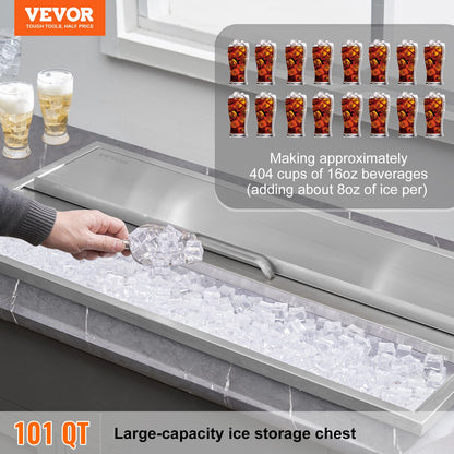 36"x18"x14" Drop in Ice Chest Ice Cooler Ice Bin Stainless steel with lid