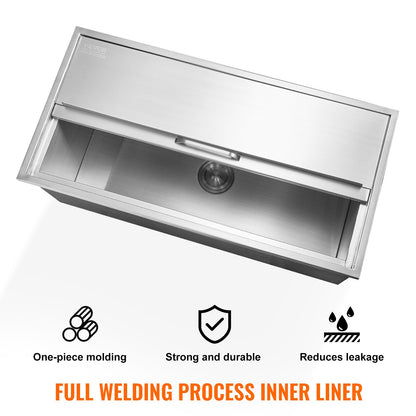 36"x18"x14" Drop in Ice Chest Ice Cooler Ice Bin Stainless steel with lid
