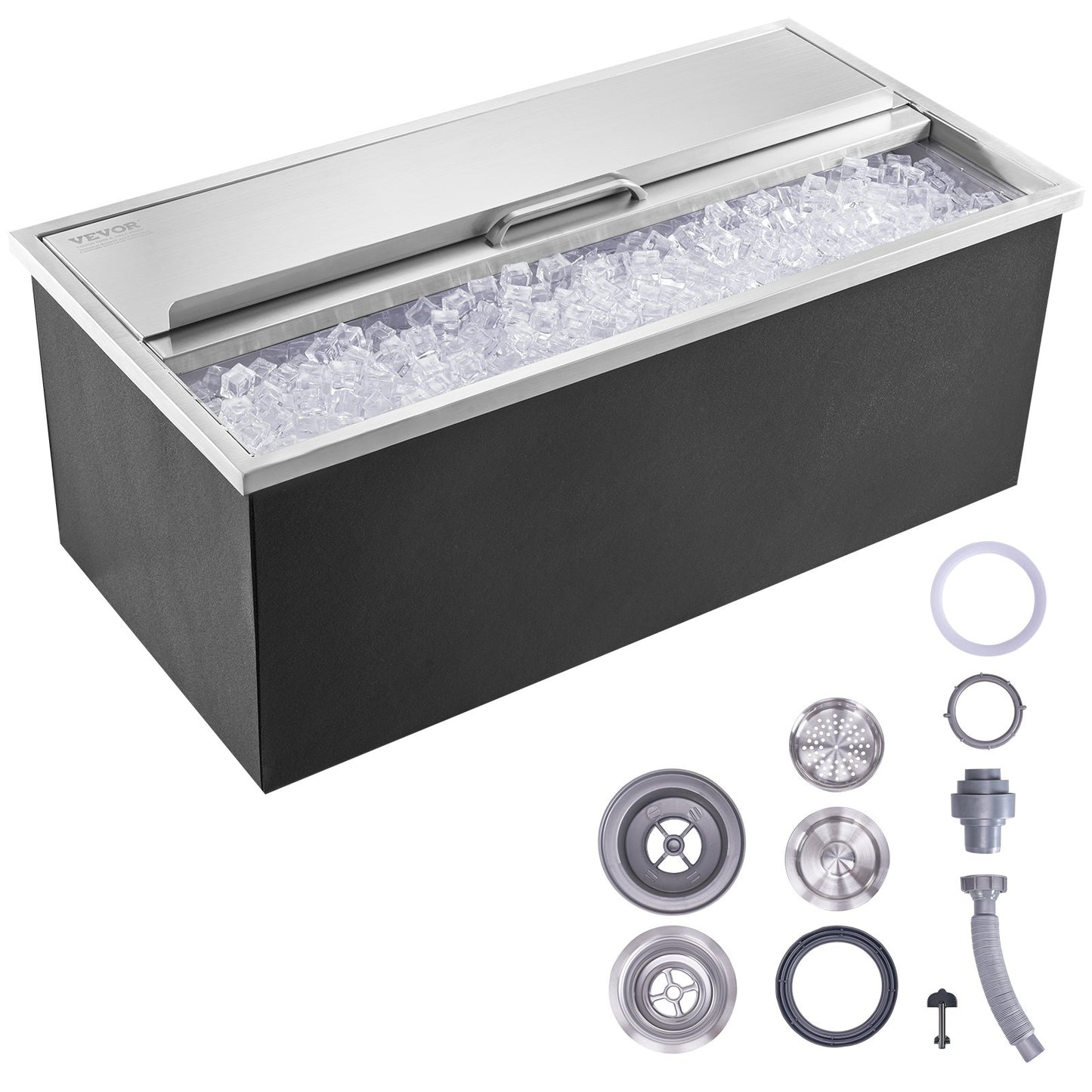 36"x18"x14" Drop in Ice Chest Ice Cooler Ice Bin Stainless steel with lid