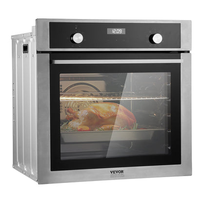 Enkelväggsugn 24" elektrisk inbyggd väggugn 9 funktioner 2,68 Cu. Ft