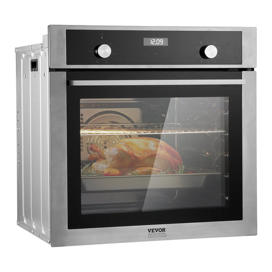 Enkelväggsugn 24" elektrisk inbyggd väggugn 9 funktioner 2,68 Cu. Ft