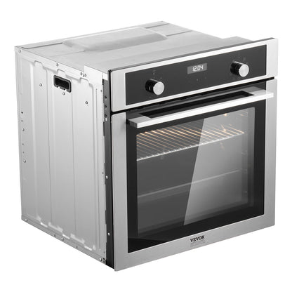 Enkelväggsugn 24" elektrisk inbyggd väggugn 9 funktioner 2,68 Cu. Ft