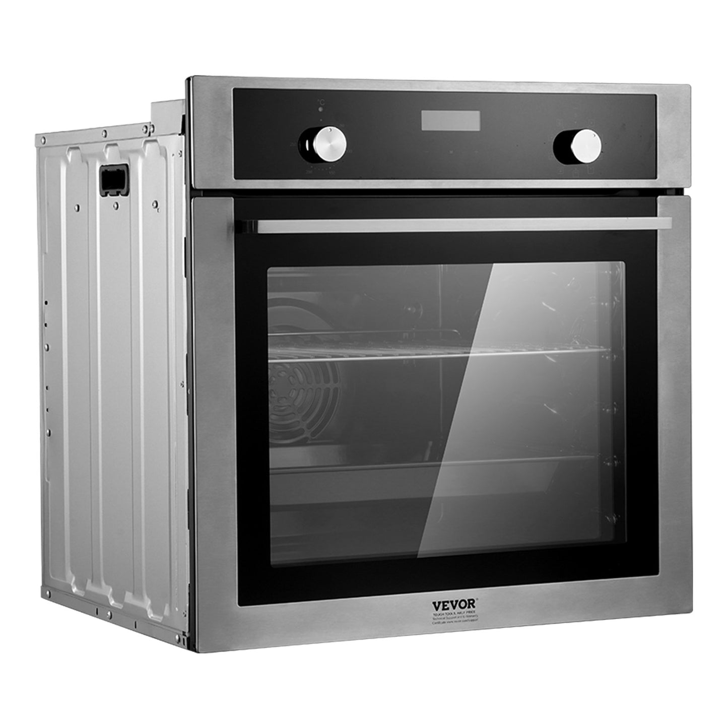 Enkelväggsugn 24" elektrisk inbyggd väggugn 9 funktioner 2,68 Cu. Ft