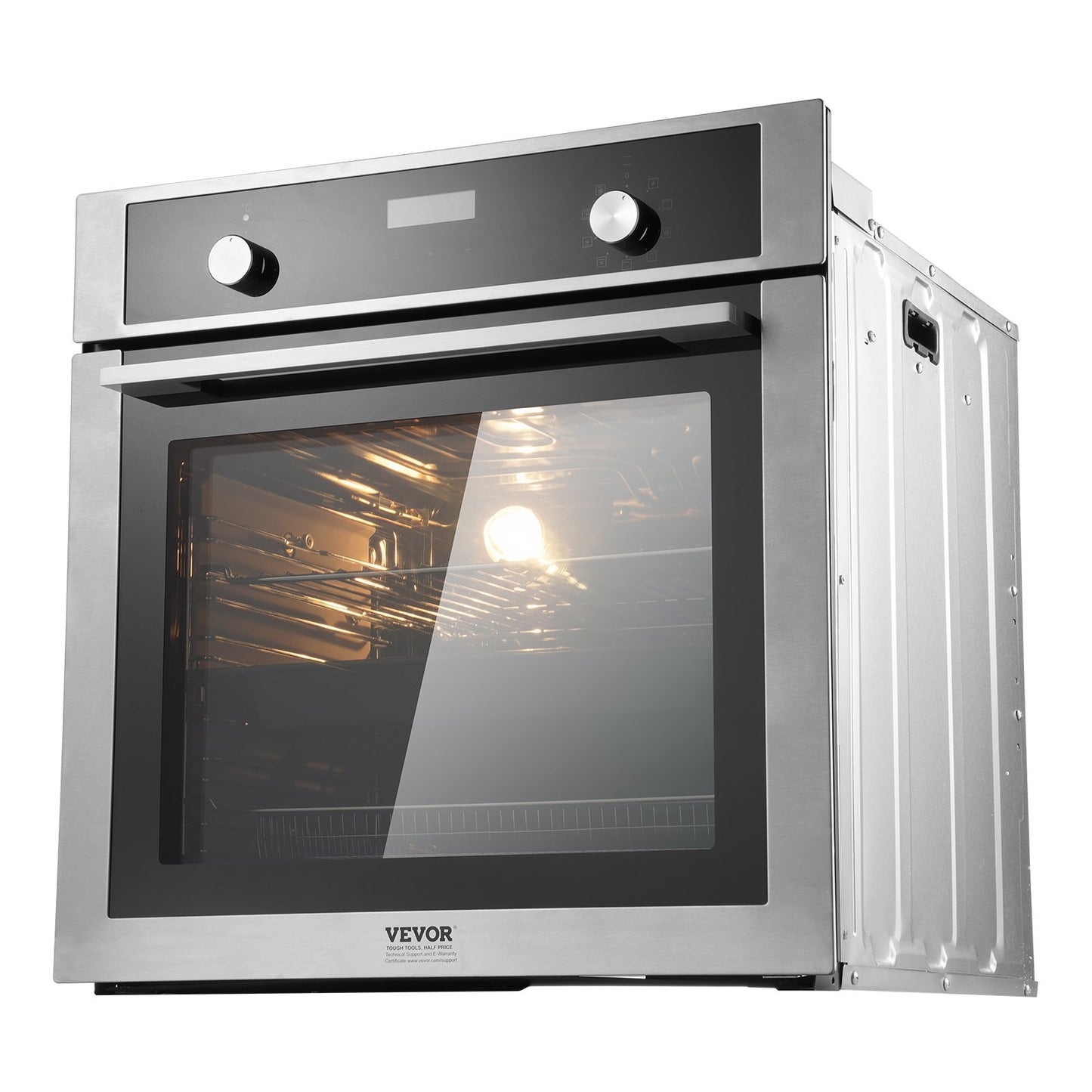 Enkelväggsugn 24" elektrisk inbyggd väggugn 9 funktioner 2,68 Cu. Ft
