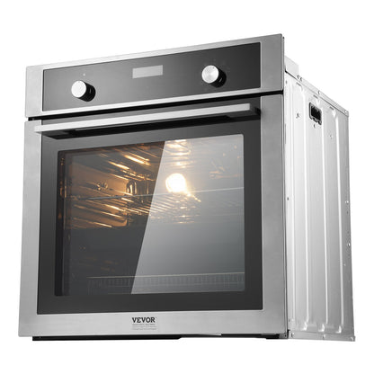 Enkelväggsugn 24" elektrisk inbyggd väggugn 9 funktioner 2,68 Cu. Ft