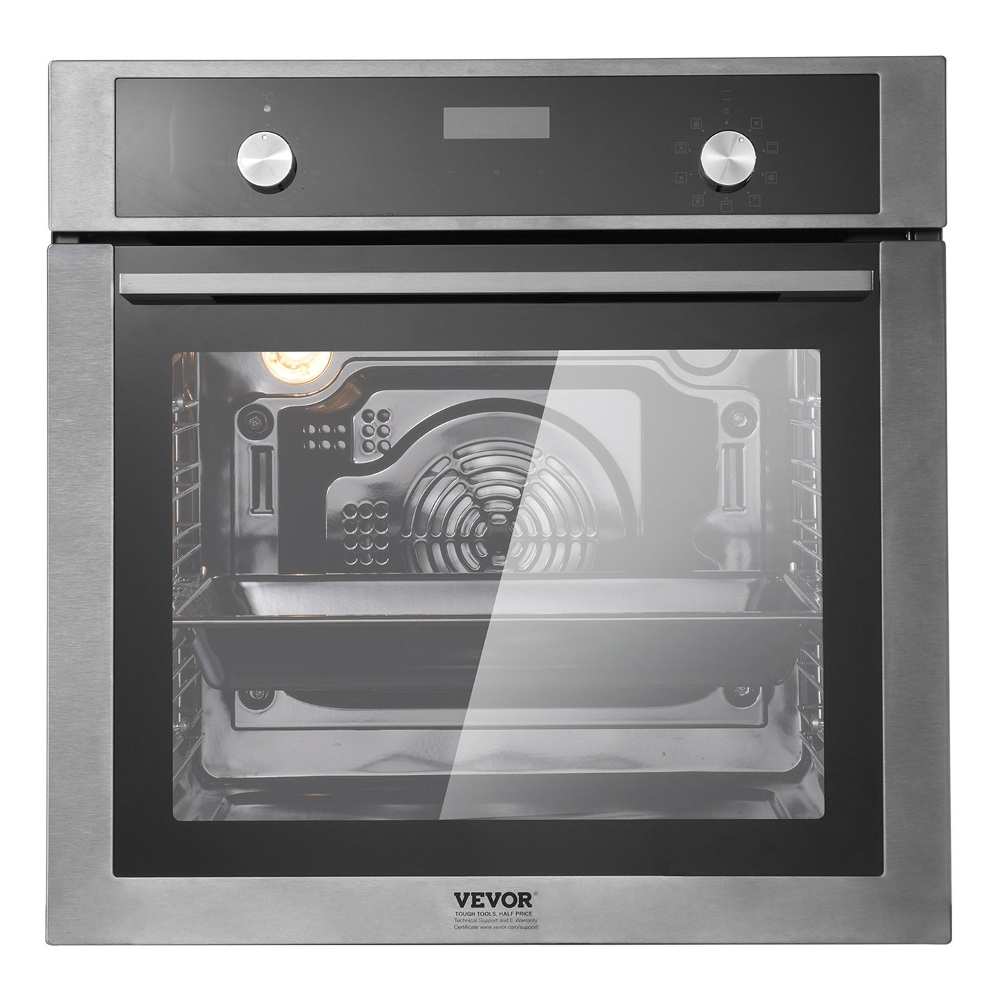 Enkelväggsugn 24" elektrisk inbyggd väggugn 9 funktioner 2,68 Cu. Ft