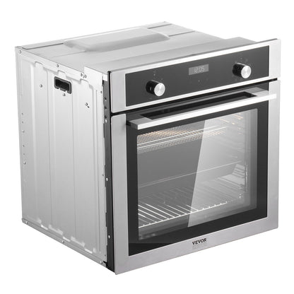 Enkelväggsugn 24" elektrisk inbyggd väggugn 9 funktioner 2,68 Cu. Ft
