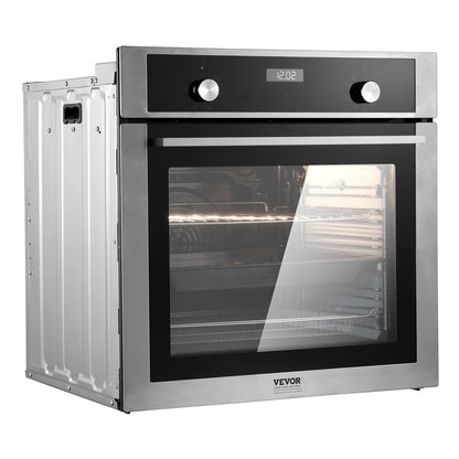 Enkelväggsugn 24" elektrisk inbyggd väggugn 9 funktioner 2,68 Cu. Ft