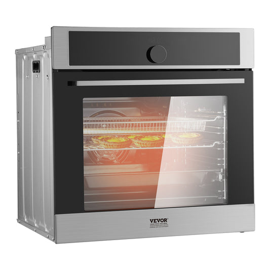 Enkelväggsugn 24" elektrisk inbyggd väggugn 16 funktioner 2,68 Cu. Ft