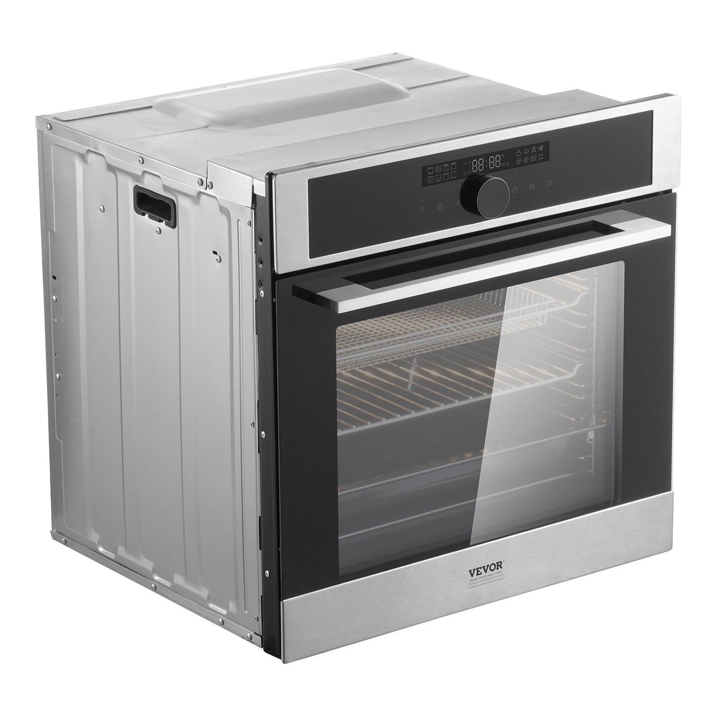 Enkelväggsugn 24" elektrisk inbyggd väggugn 16 funktioner 2,68 Cu. Ft