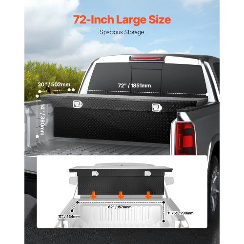 Crossover Tool Box 72x20x14 Inch Robust Aluminum Tool Box for Truck Beds