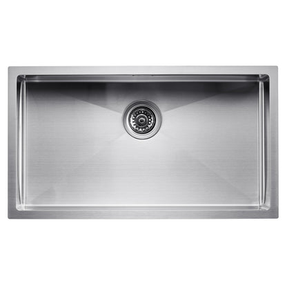 76cm Diskbänk Undermonterad Enkelskål Drop-In Basin Rostfri stålstång