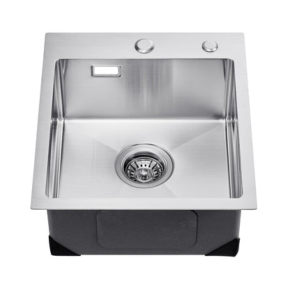 40cm Sink Top Mount Single Bowl Drop-In Basin Stainless Steel Bar