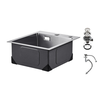 40cm Sink Top Mount Single Bowl Drop-In Basin Stainless Steel Bar