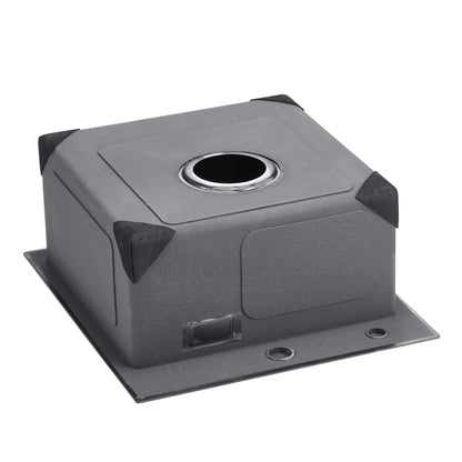 40cm Sink Topmount Single Bowl Drop-In Basin Stainless Steel Black