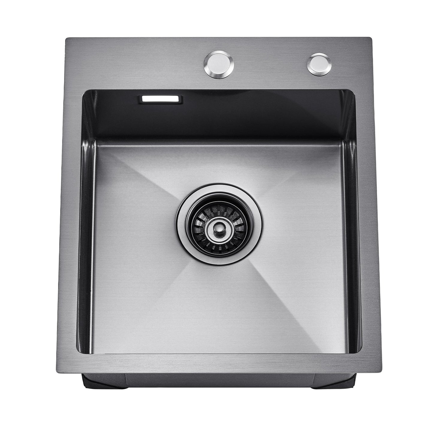 40cm Sink Topmount Single Bowl Drop-In Basin Stainless Steel Black