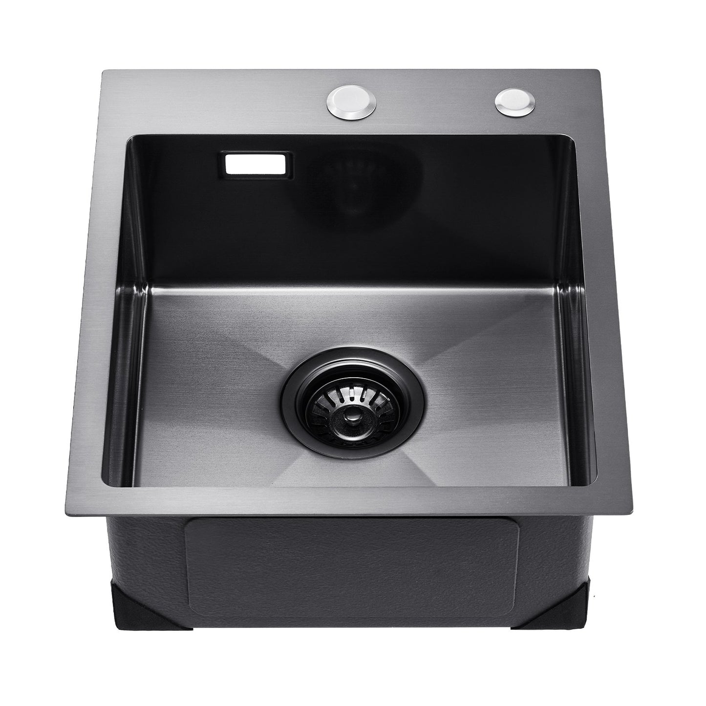 40cm Sink Topmount Single Bowl Drop-In Basin Stainless Steel Black