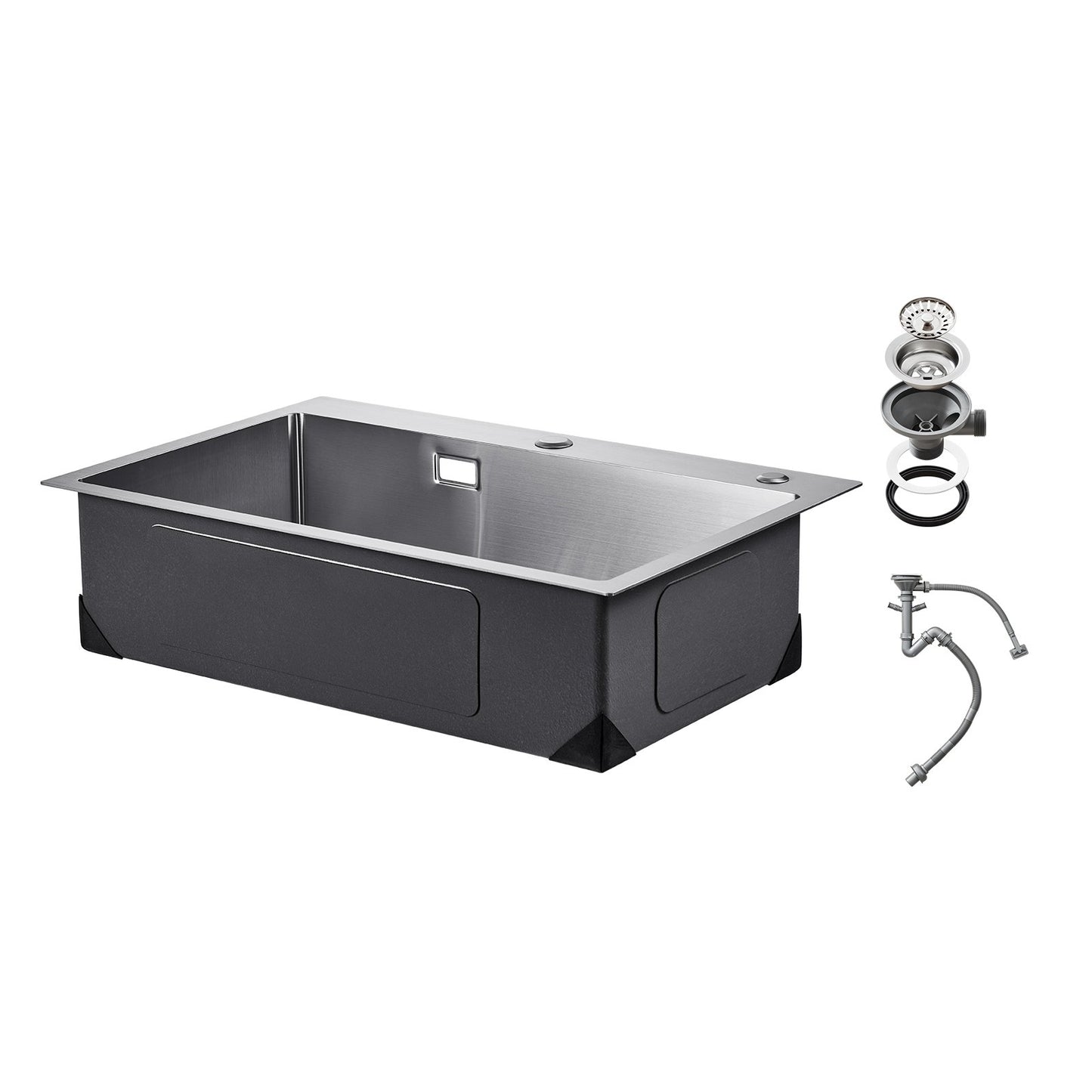 68cm Sink Top Mount Single Bowl Drop-In Basin Stainless Steel Bar