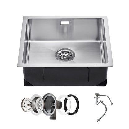 50cm Küchenspüle Unterbau Einzelbecken Einbauspüle Edelstahl Bar