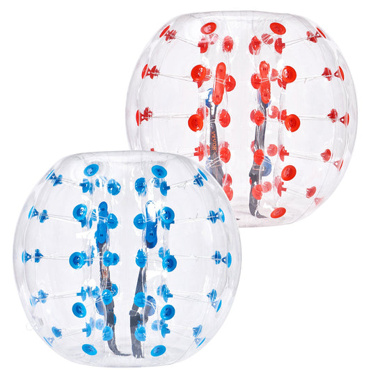 Uppblåsbara Bumper Balls 2-pack, 4FT/1,2M Body Sumo Zorb Balls för tonåring, 0,8 mm tjocka PVC Human Hamster Bubble Balls för utomhusspel för lagspel, Bumper Bopper Leksaker för trädgård, trädgård, park