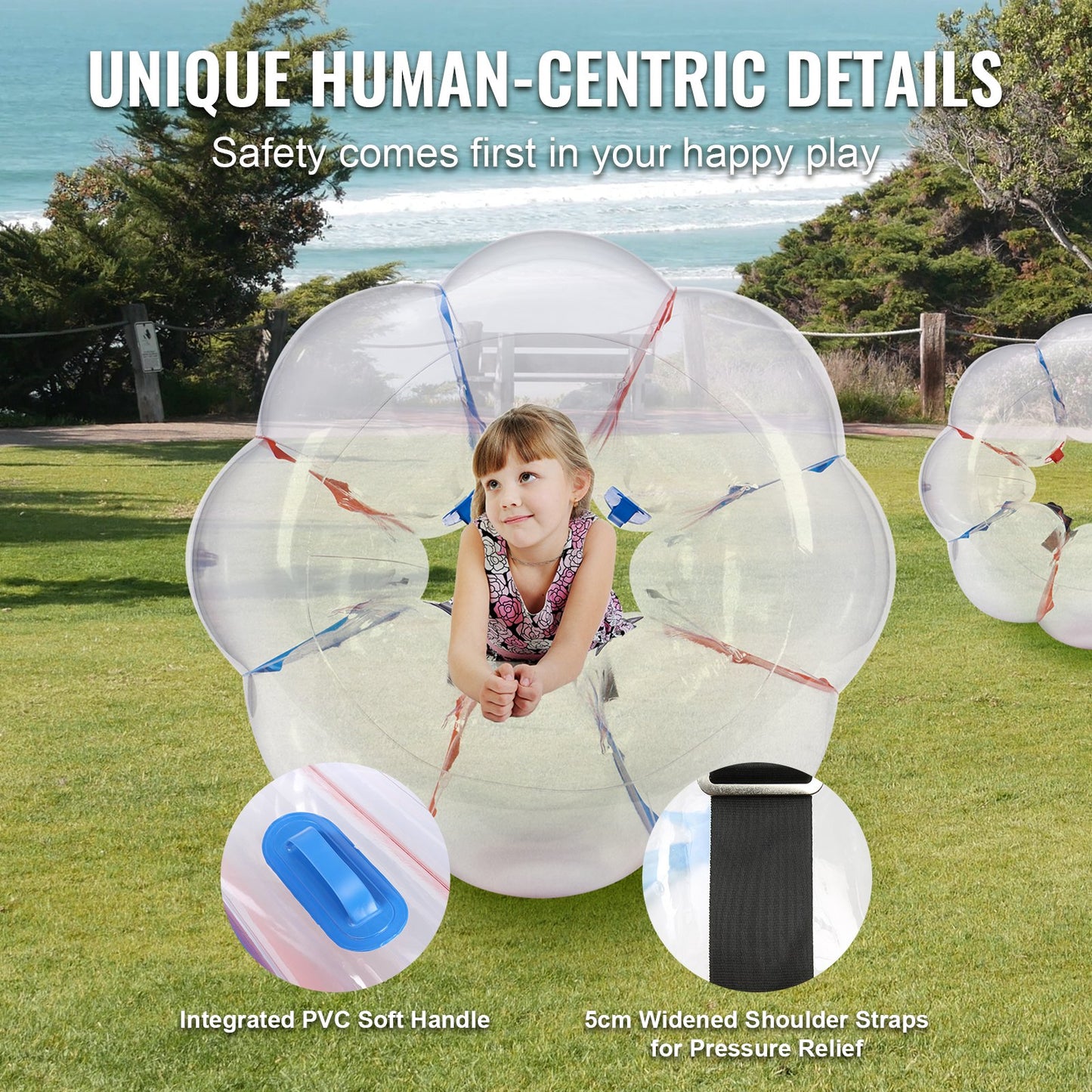 Uppblåsbara Bumper Balls 2-pack, 4FT/1,2M Body Sumo Zorb Balls för barn och tonåringar, Slitstark PVC Human Hamster Bubble Balls för utomhusspel för lagspel, Bumper Bopper Leksaker för lekplats, trädgård, park