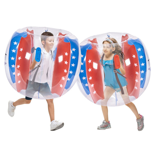 Uppblåsbara Bumper Balls 2-pack, 4FT/1,2M Body Sumo Zorb Balls för barn och tonåringar, Slitstark PVC Human Hamster Bubble Balls för utomhusspel för lagspel, Bumper Bopper Leksaker för lekplats, trädgård, park