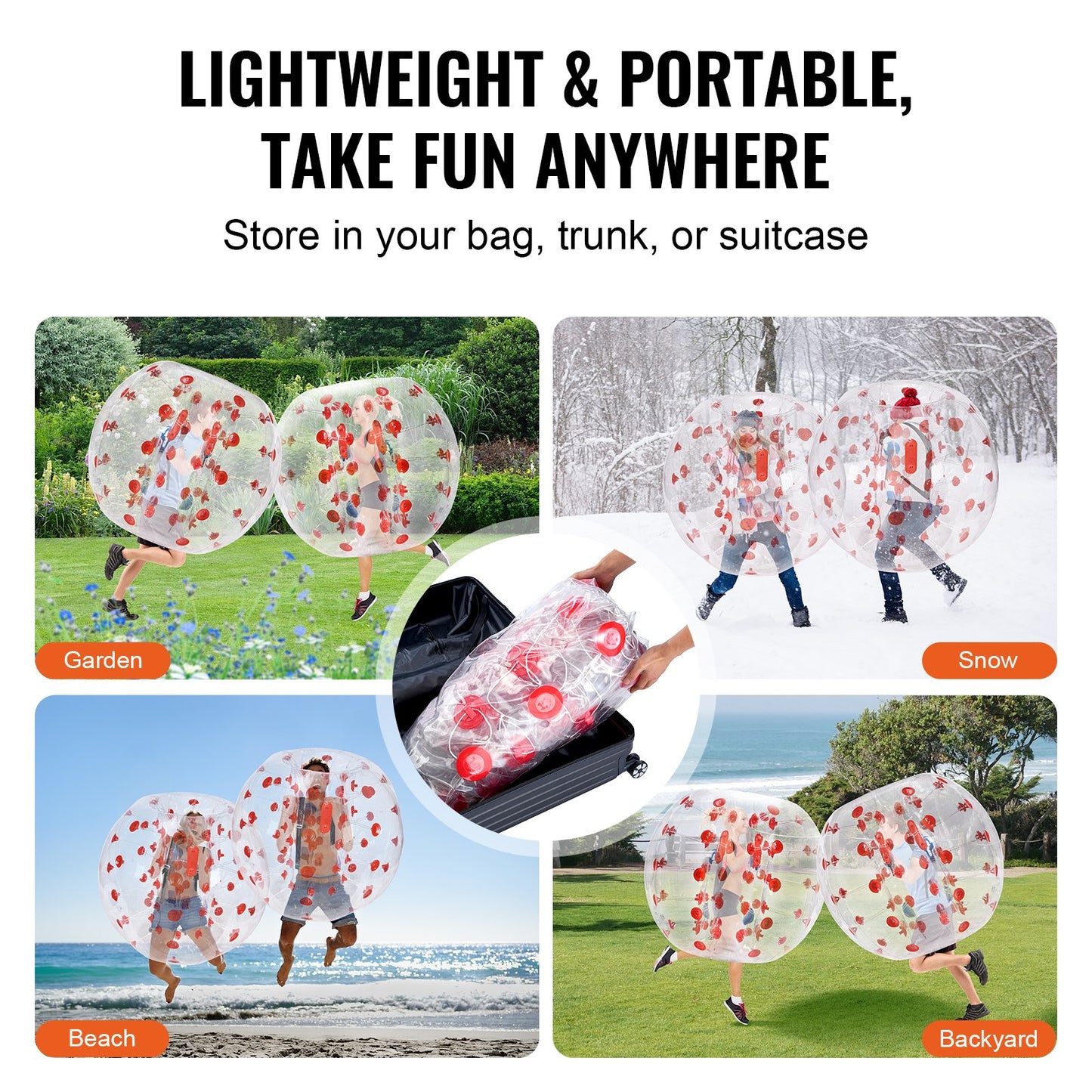 Uppblåsbar Bumper Ball 1-pack, 4FT/1,2M Body Sumo Zorb-bollar för tonåringar och vuxna, 0,8 mm tjocka PVC-bubbelbollar för mänsklig hamster för utomhusspel för lagspel, Bumper Bopper-leksaker för trädgård, trädgård, park