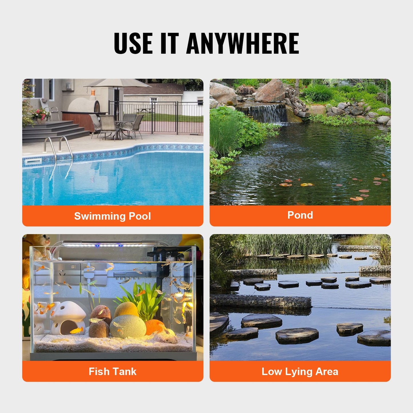 Submersible Utility Pump Sump Pump 320W 1585 GPH 23 ft Head water pump