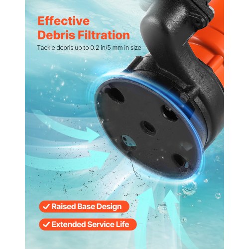 550W dränkbar avloppspump, 18000 l/h, dränkbar avloppspump i gjutjärn med 5 cm utlopp, 10 m maxlyft, dränerar smutsigt rent vatten, för pooler, trädgård, dammar, källare, översvämmade områden |  EU