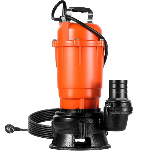 550W dränkbar avloppspump, 18000 l/h, dränkbar avloppspump i gjutjärn med 5 cm utlopp, 10 m maxlyft, dränerar smutsigt rent vatten, för pooler, trädgård, dammar, källare, översvämmade områden |  EU