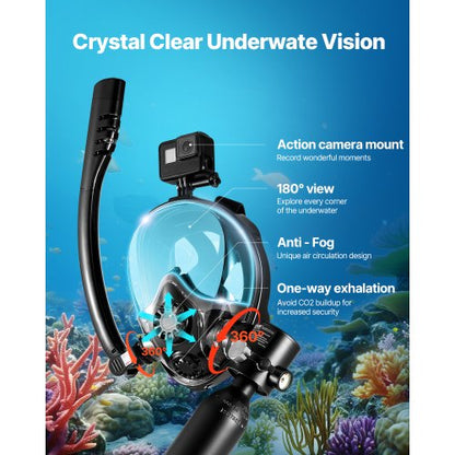 0,5 L Scuba Tank 32,81 ft Dykdjup Lungtank Kit med snorkelmask |  EU