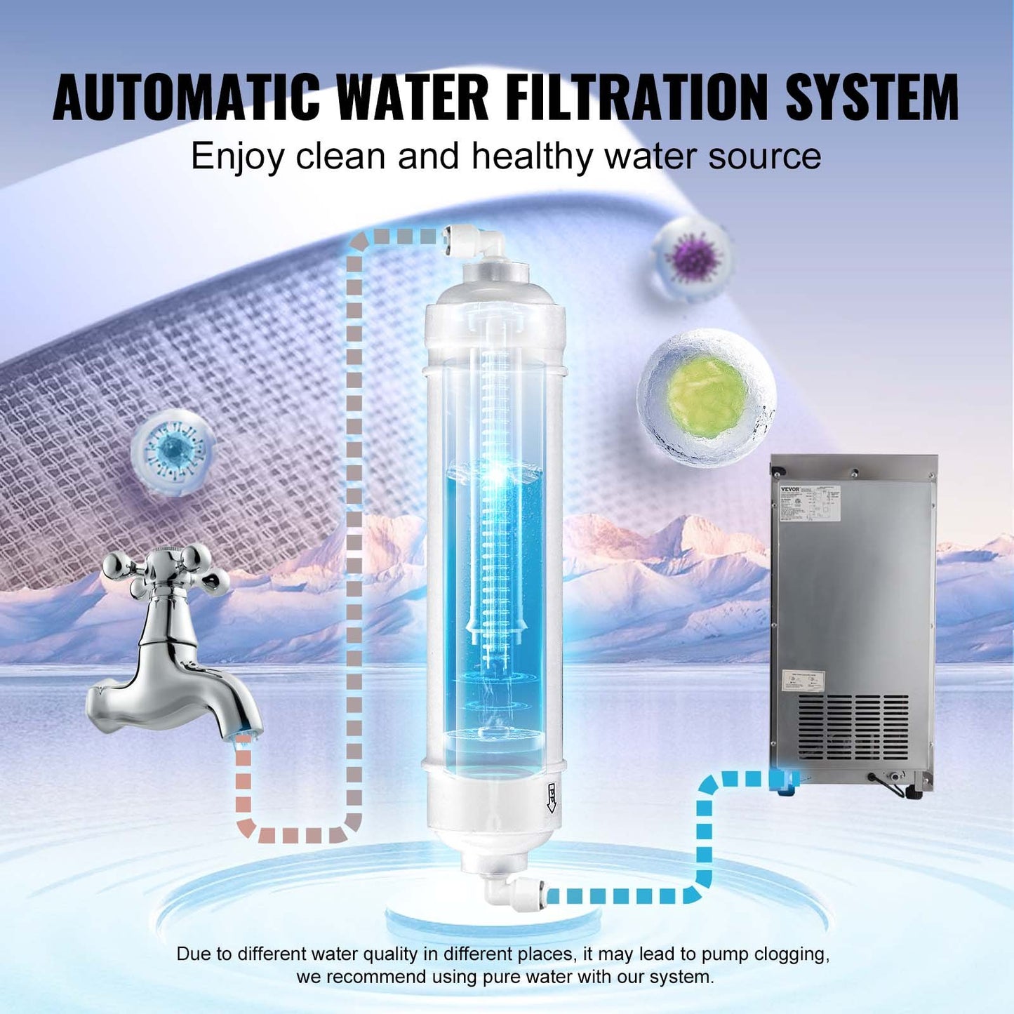 Commercial ice machine Freestanding cabinet machine 38kg/24H 40 ice cubes
