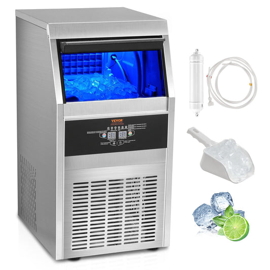 Commercial Ice Machine Freestanding Cabinet Machine 80lbs/24H 40 Ice Cubes
