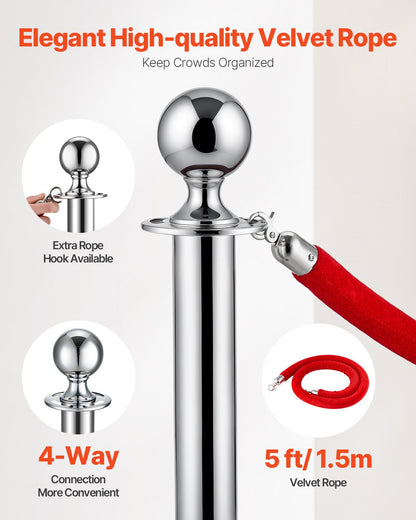 8 st Silver Ståstolpe 4 Red Velvet Rep Sand Injection Hollow Base