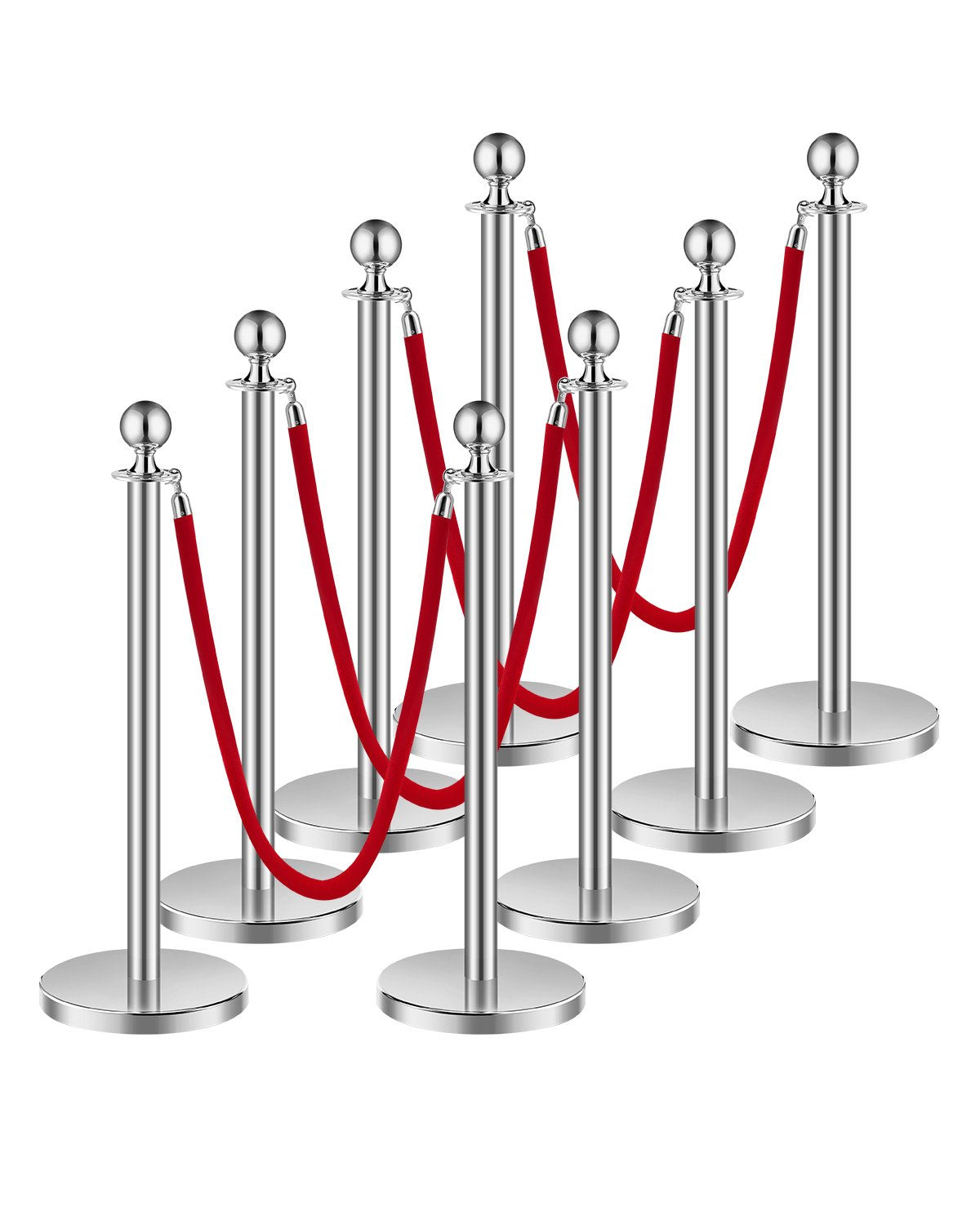 8 st Silver Ståstolpe 4 Red Velvet Rep Sand Injection Hollow Base